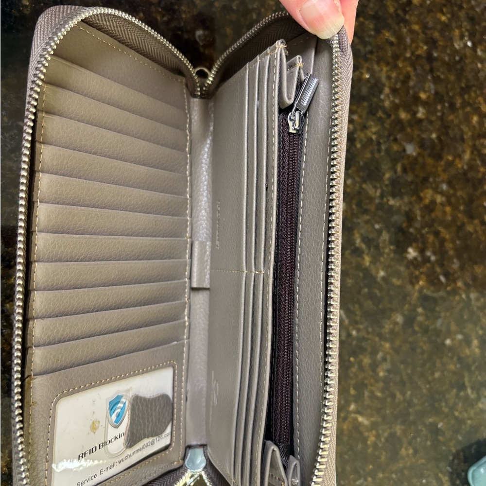 Gray Zip-Around Wallet